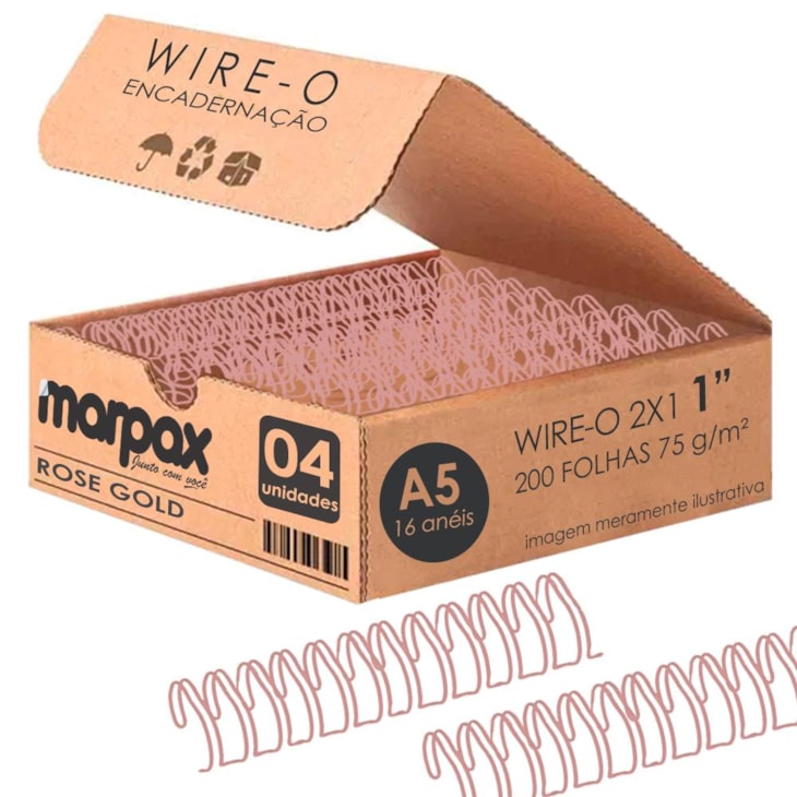 Wire-o para Encadernação 2X1 A5 Rose Gold 1
