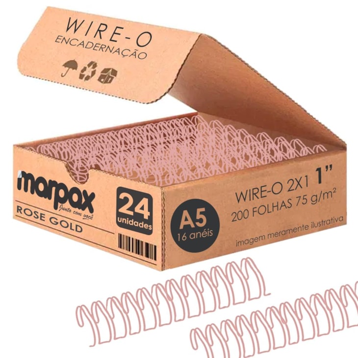 Wire-o para Encadernação 2X1 A5 Rose Gold 1