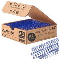 Wire-o para Encadernação 3x1 A4 Azul 5/16 para 50fls 60un