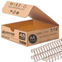Wire-o para Encadernação 3x1 A4 Bronze 7/16 para 85fls 48un