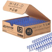 Wire-o para Encadernação A5 1 1/4 2x1 para 270fls Azul 12un