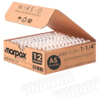 Wire-o para Encadernação A5 1 1/4 2x1 para 270fls Branco 12un