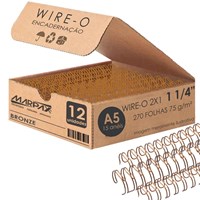 Wire-o para Encadernação A5 1 1/4 2x1 para 270fls Bronze 12un