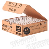 Wire-o para Encadernação A5 1 1/8 2x1 para 250fls Branco 04un