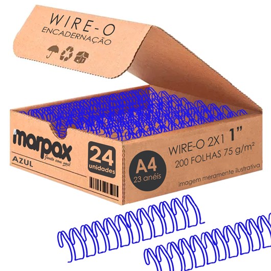 Wire-o para Encadernação A5 1 2x1 para 200fls Azul 24un