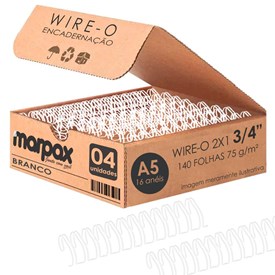Wire-o para Encadernação A5 3/4 2x1 para 140fls Branco 04un