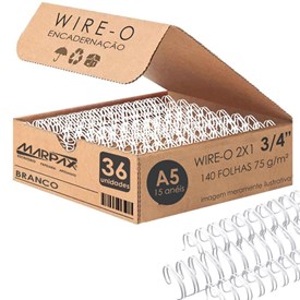 Wire-o para Encadernação A5 3/4 2x1 para 140fls Branco 36un