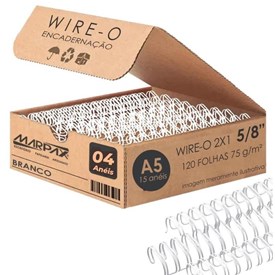 Wire-o para Encadernação A5 5/8 2x1 para 120fls Branco 04un