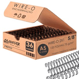 Wire-o para Encadernação A5 5/8 2x1 para 120fls Preto 36un