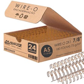 Wire-o para Encadernação A5 7/8 2x1 para 180fls Bronze 24un